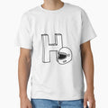 Letter H Beside Helmet T-Shirt - Custom Art Print Unisex - T-Shirt, Sweatshirt, Hoodie
