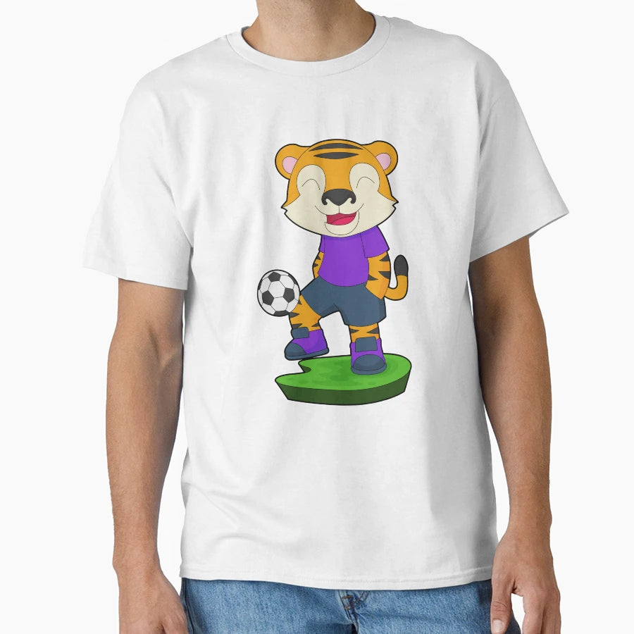 Tiger Soccer Player Soccer T-Shirt - Unique Graphic Unisex - T-Shirt, Sweatshirt, Hoodie