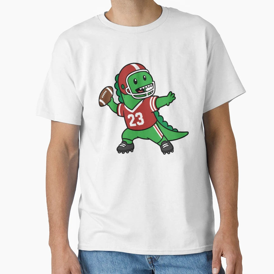 Dinosaur Football Player American T-Shirt - Minimalist Print Unisex - T-Shirt, Sweatshirt, Hoodie