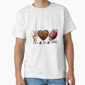 Peace Love Football T-Shirt - Streetwear Style for Adults - T-Shirt, Sweatshirt, Hoodie