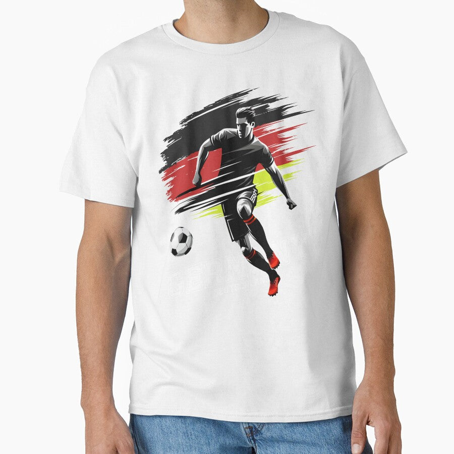 Football German Flag Germany Player Silhouette by - Adult & Kids T-Shirts, Sweatshirts & Hoodies apparel design preview 1