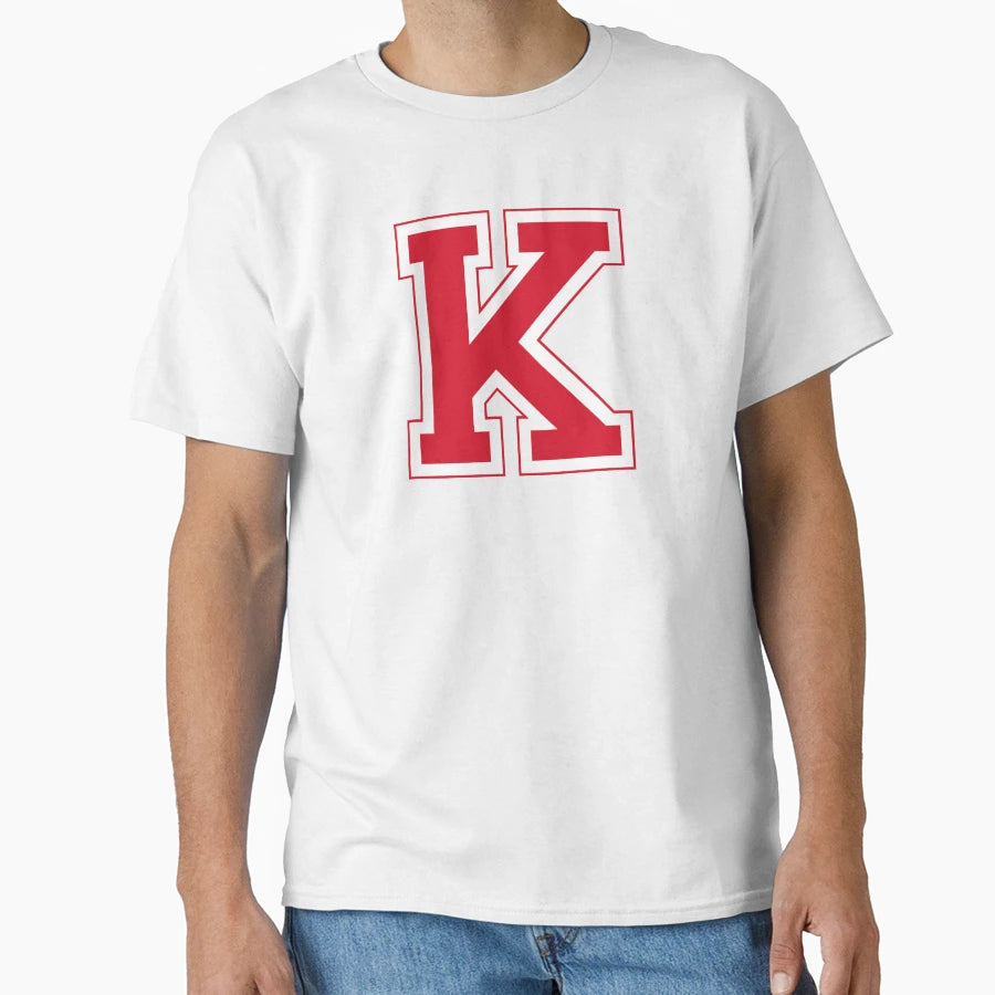 Red Varsity Letter K T-Shirt - Streetwear Style for Adults - T-Shirt, Sweatshirt, Hoodie