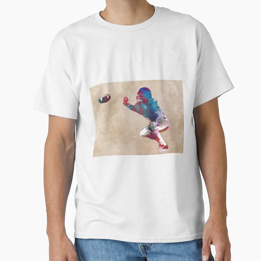 American Football Player Football T-Shirt - Minimalist Print Men Women - T-Shirt, Sweatshirt, Hoodie