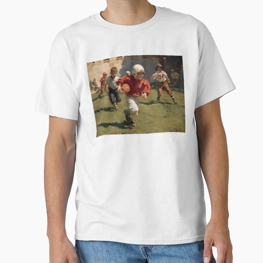 Children Playing American Football T-Shirt - Aesthetic Graphic for Adults - T-Shirt, Sweatshirt, Hoodie