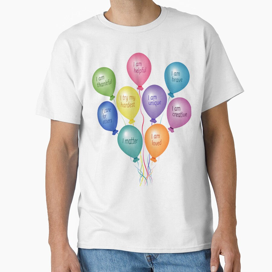 Colorful balloons with positive affirmations by - Adult & Kids T-Shirts, Sweatshirts & Hoodies apparel design preview 1
