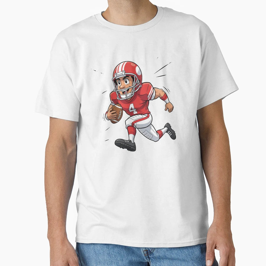Dynamic Cartoon American Football Player T-Shirt - Streetwear Style Unisex - T-Shirt, Sweatshirt, Hoodie