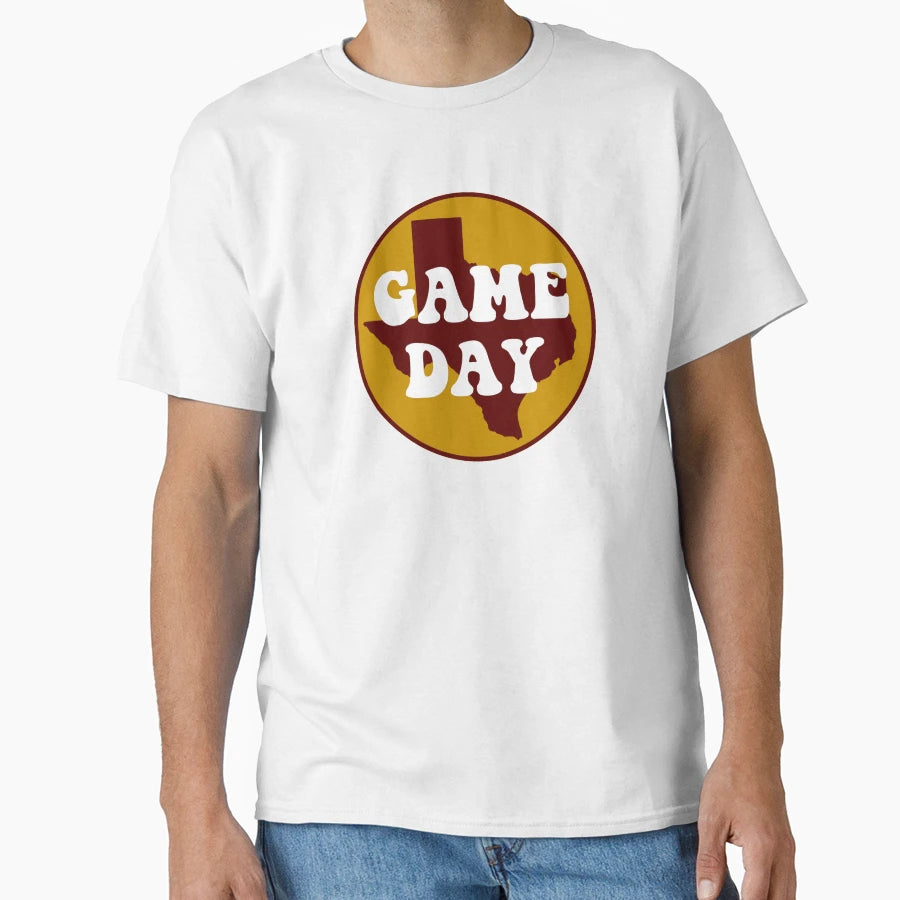 Maroon And Gold Texas Game Day T-Shirt - Aesthetic Graphic Unisex - T-Shirt, Sweatshirt, Hoodie