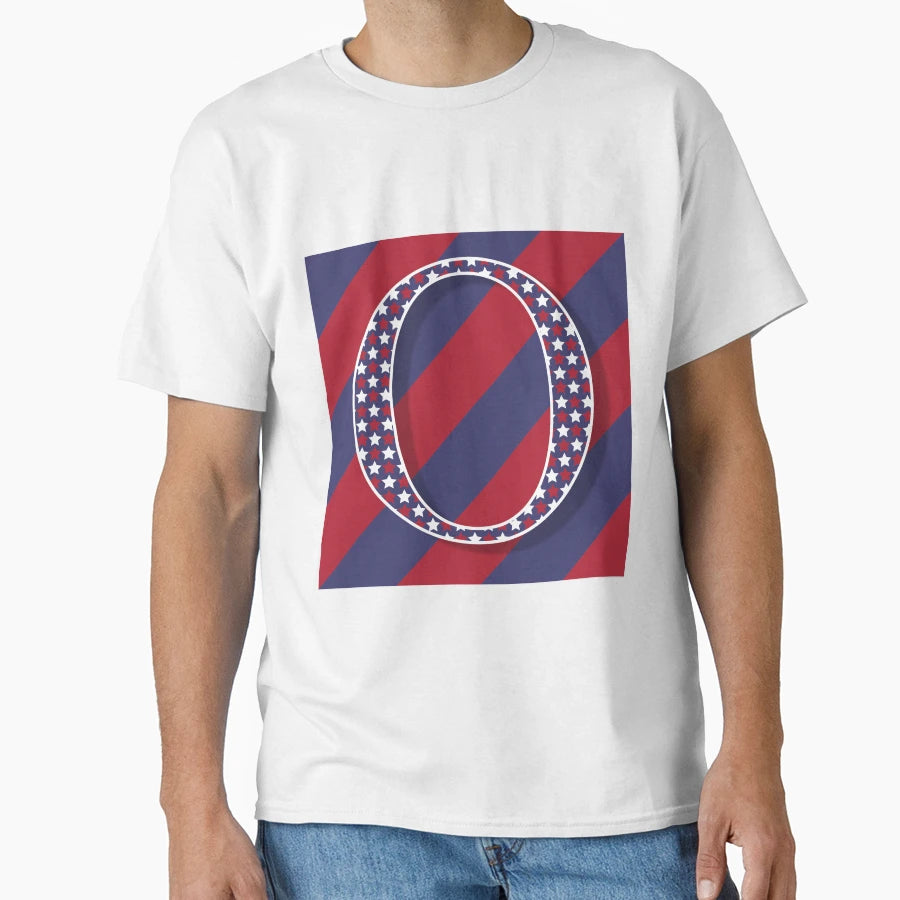 Letter O Americana Old Glory Red And T-Shirt - Casual Everyday Wear Unisex - T-Shirt, Sweatshirt, Hoodie