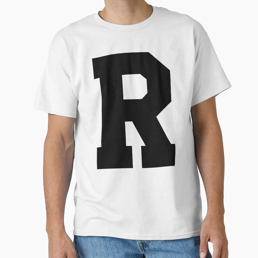 Alphabet Black R Sports Letter R T-Shirt - Fun Novelty Design for Adults - T-Shirt, Sweatshirt, Hoodie