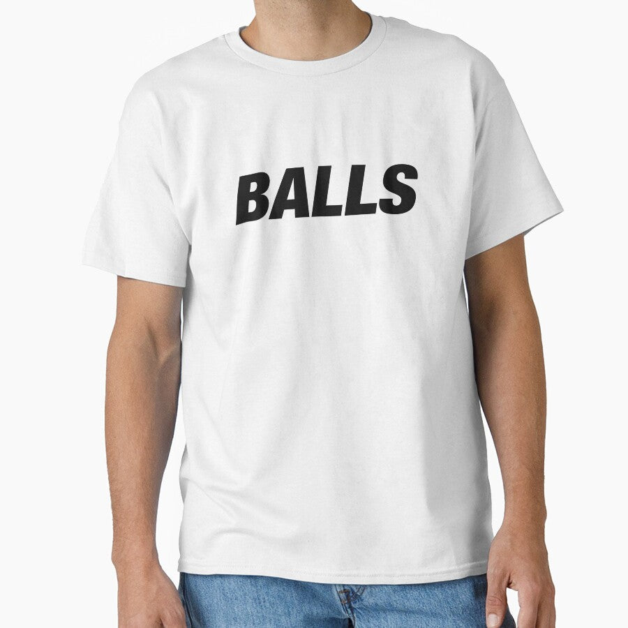 BALLS Typography Poster Modern Minimal Humor by - Adult & Kids T-Shirts, Sweatshirts & Hoodies apparel design preview 1