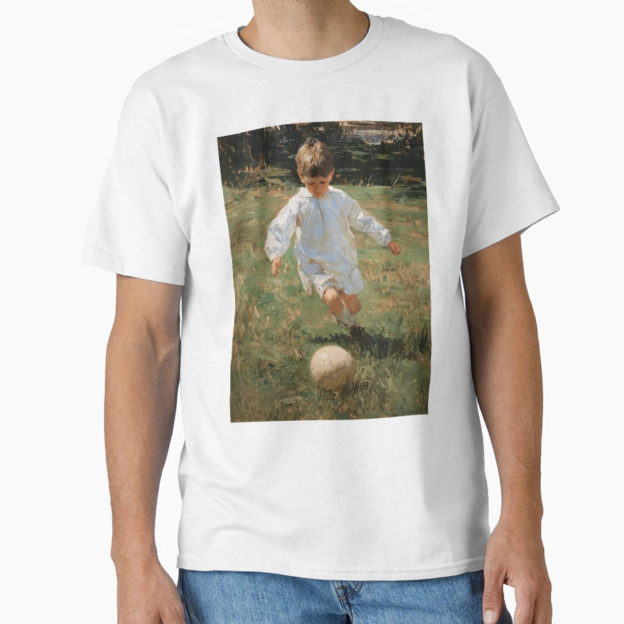 Young Playing Soccer T-Shirt - Casual Everyday Wear Men Women - T-Shirt, Sweatshirt, Hoodie