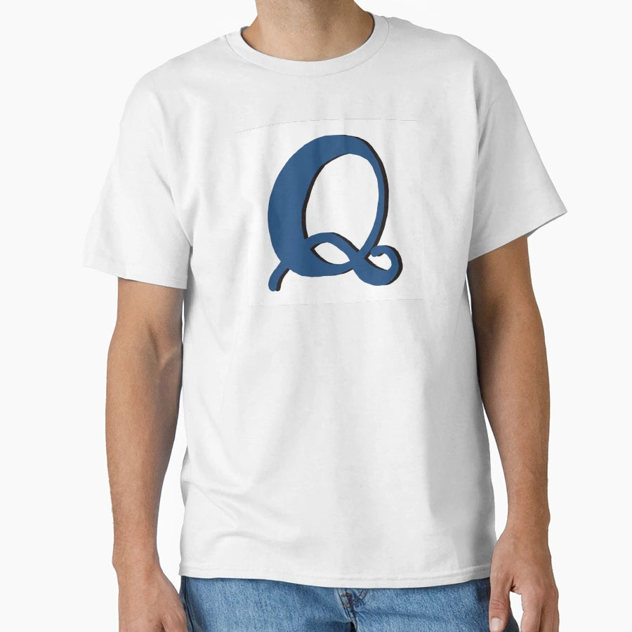 Letter Q Blue Initial Monogram T-Shirt - Fun Novelty Design Men Women - T-Shirt, Sweatshirt, Hoodie