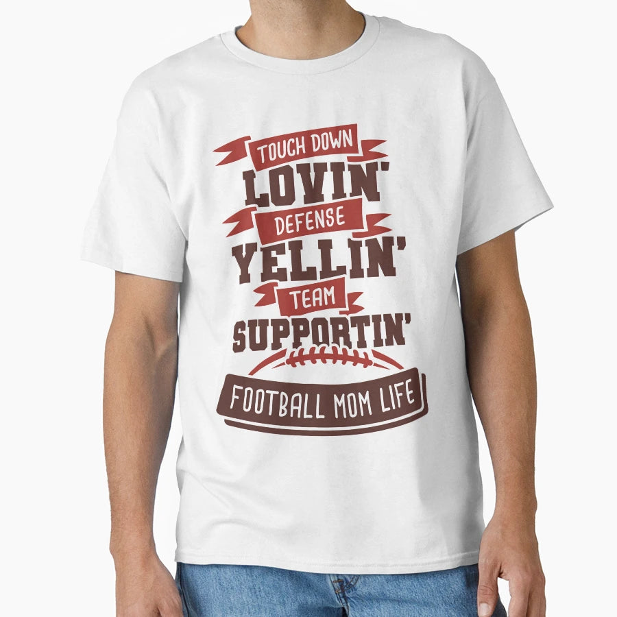 Touch Down Lovin Defense Yellin Team T-Shirt - Minimalist Print Unisex - T-Shirt, Sweatshirt, Hoodie