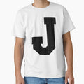 Alphabet Black J Sports Letter J T-Shirt - Aesthetic Graphic Men Women - T-Shirt, Sweatshirt, Hoodie