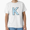 Blue Letter K T-Shirt - Fun Novelty Design Unisex - T-Shirt, Sweatshirt, Hoodie
