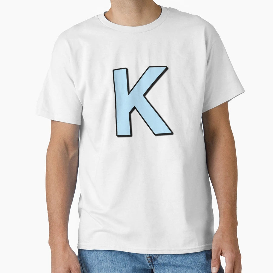 Blue Letter K T-Shirt - Fun Novelty Design Unisex - T-Shirt, Sweatshirt, Hoodie