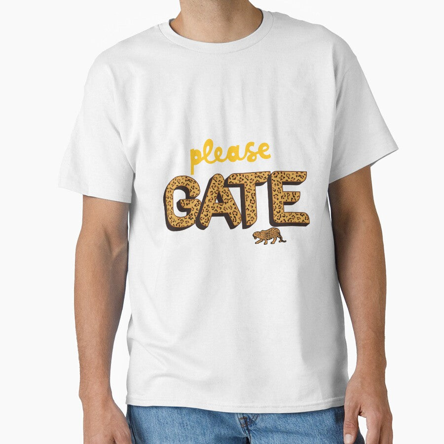 Please Gate Leopard Print Bold Statement Design by - Adult & Kids T-Shirts, Sweatshirts & Hoodies apparel design preview 1