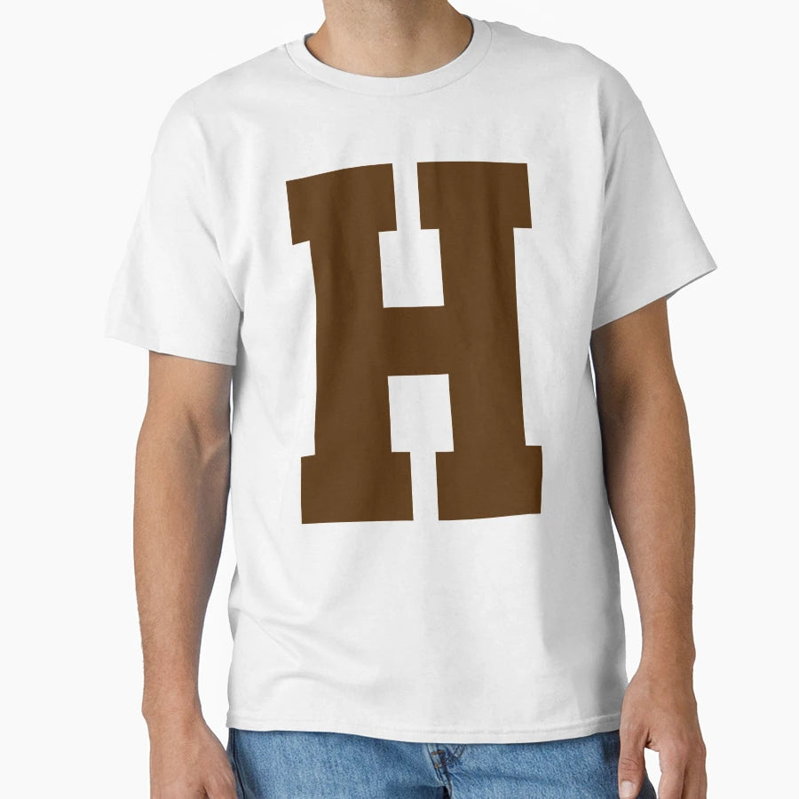 Alphabet Brown H Sports Letter H T-Shirt - Aesthetic Graphic Unisex - T-Shirt, Sweatshirt, Hoodie