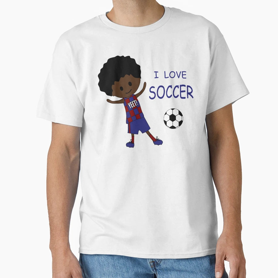 I Love Soccer Black Barcelona Fan T-Shirt - Graphic Print Unisex - T-Shirt, Sweatshirt, Hoodie