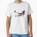 Soccer Football Player Flying Kicking T-Shirt - Unique Graphic Unisex - T-Shirt, Sweatshirt, Hoodie