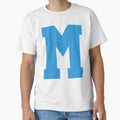 Alphabet Blue M Sports Letter M T-Shirt - Trendy Graphic Unisex - T-Shirt, Sweatshirt, Hoodie