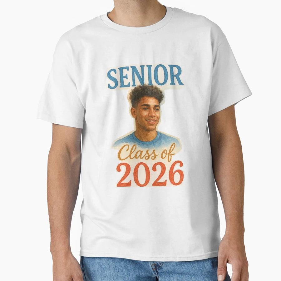 Senior Class 2026 Watercolor Painting T-Shirt - Trendy Graphic for Adults - T-Shirt, Sweatshirt, Hoodie