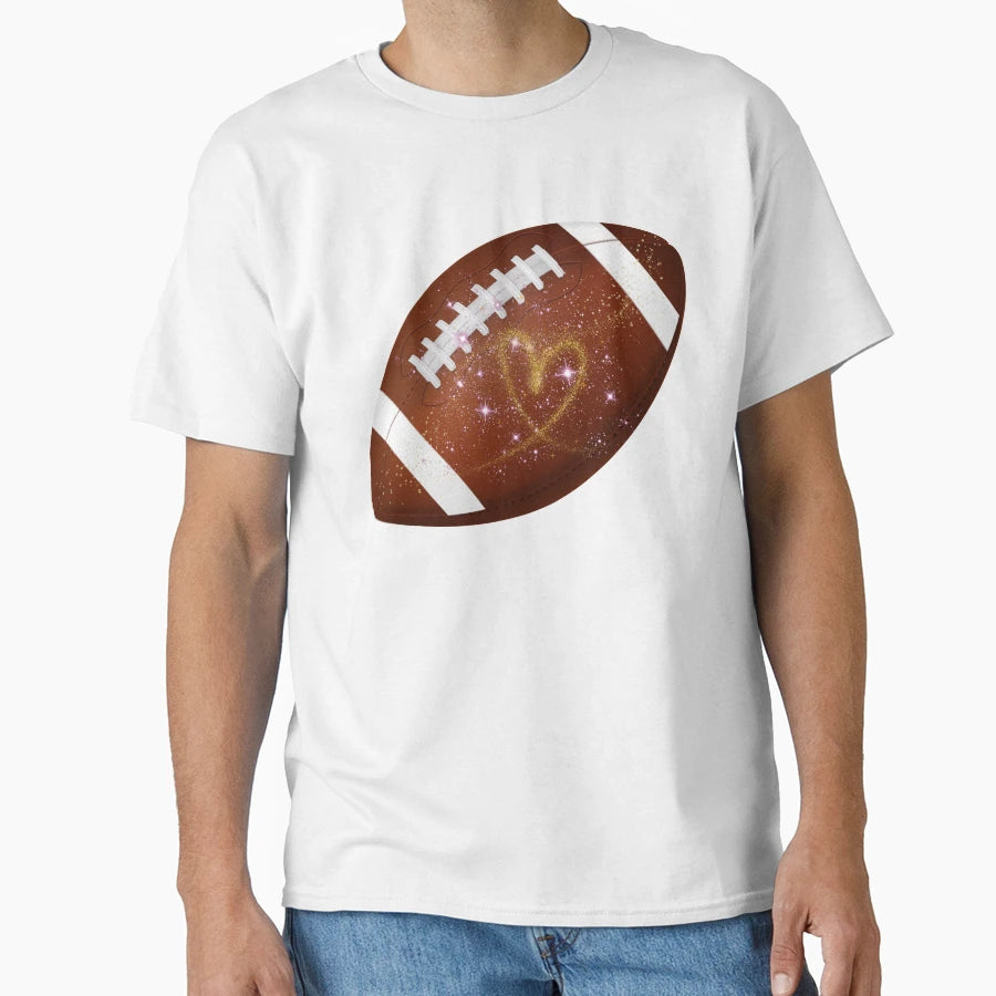 Glitter Football T-Shirt - Minimalist Print Unisex - T-Shirt, Sweatshirt, Hoodie