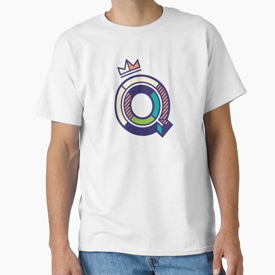 Crowned Q Initial T-Shirt - Aesthetic Graphic Men Women - T-Shirt, Sweatshirt, Hoodie