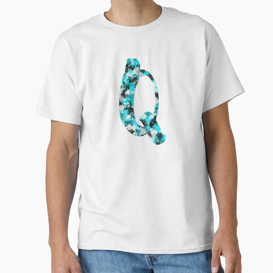 Paint Splash Letter Q T-Shirt - Casual Everyday Wear Men Women - T-Shirt, Sweatshirt, Hoodie