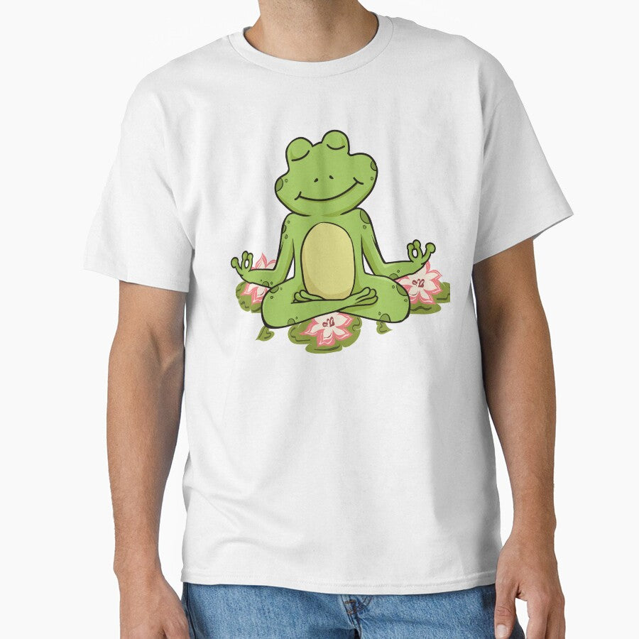 Yoga frogs. meditating frog doing by HopItStudio - Adult & Kids T-Shirts, Sweatshirts & Hoodies apparel design preview 1