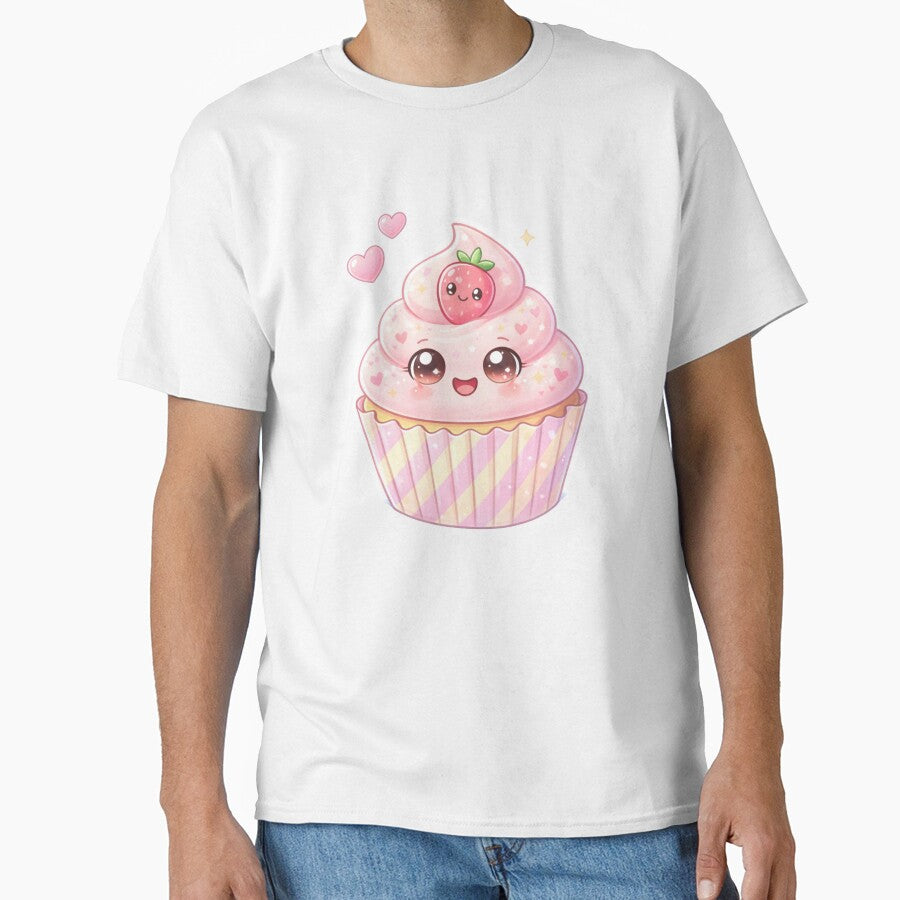 Strawberry Kawaii Cupcake Pastel Cute Dessert. by - Adult & Kids T-Shirts, Sweatshirts & Hoodies apparel design preview 1