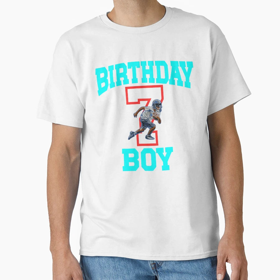 7 Year Old Football 7Th Birthday T-Shirt - Fun Novelty Design Men Women - T-Shirt, Sweatshirt, Hoodie
