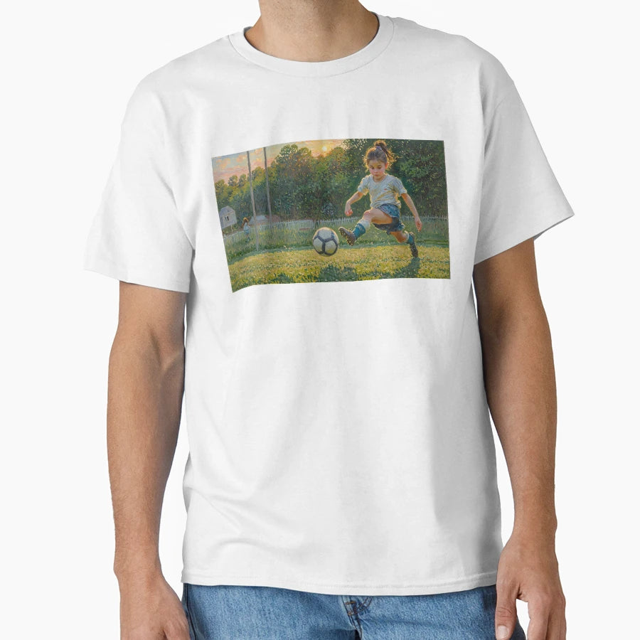 Little Playing Football T-Shirt - Trendy Graphic for Adults - T-Shirt, Sweatshirt, Hoodie