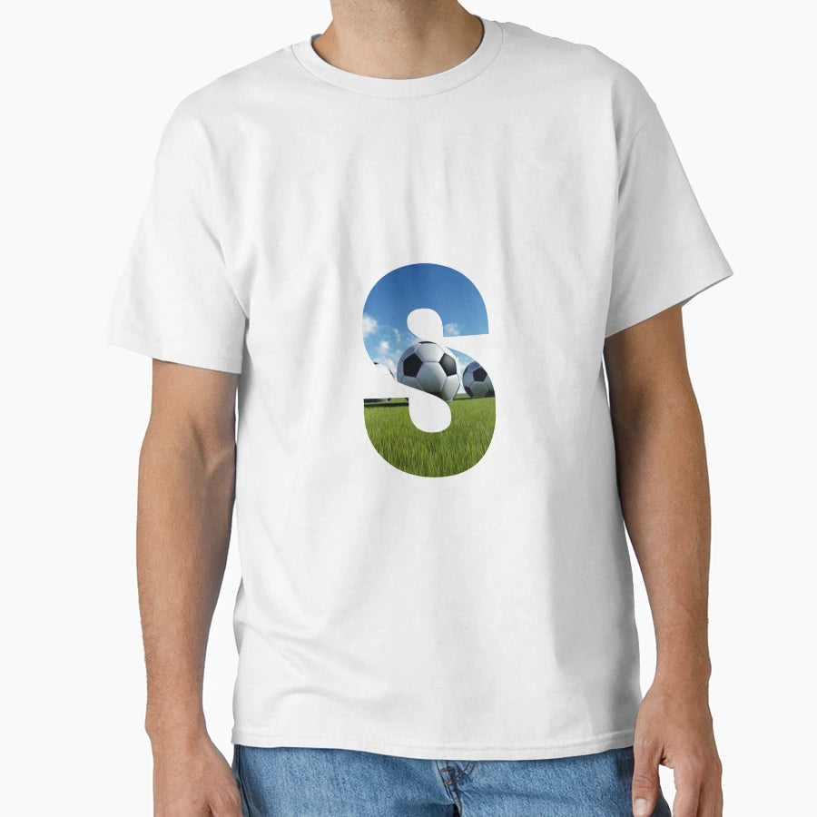 White Soccer Balls Monogram T-Shirt - Aesthetic Graphic for Adults - T-Shirt, Sweatshirt, Hoodie