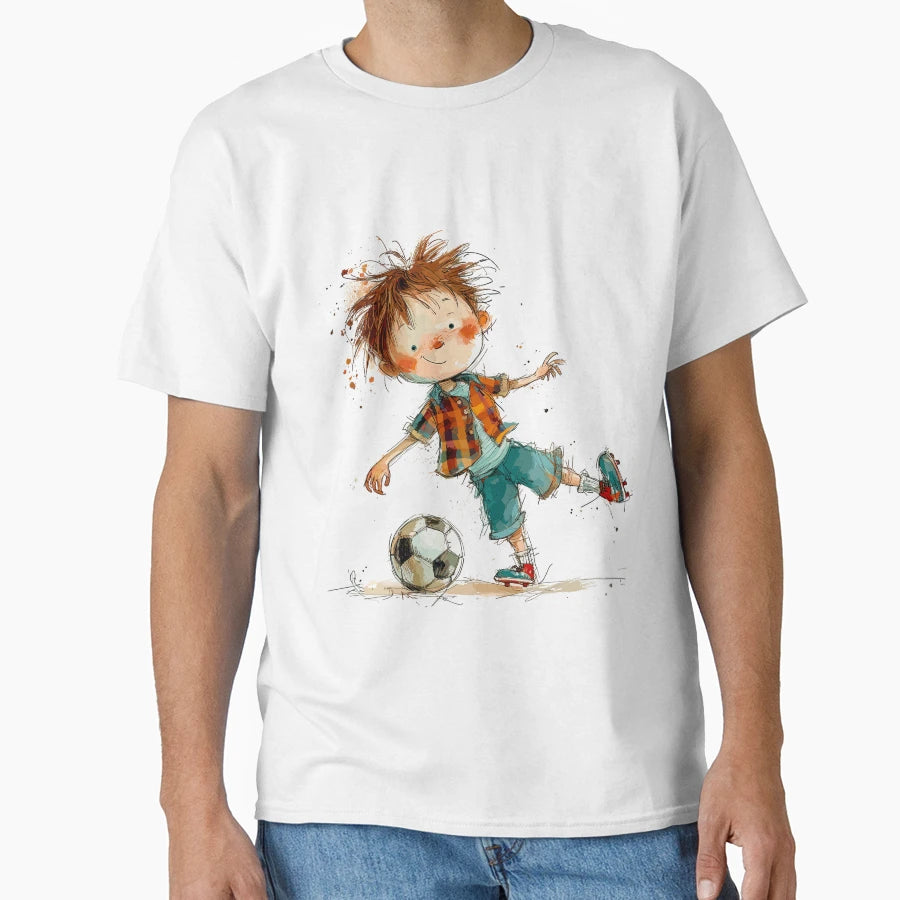 Little Playing Soccer T-Shirt - Novelty Apparel for Adults - T-Shirt, Sweatshirt, Hoodie