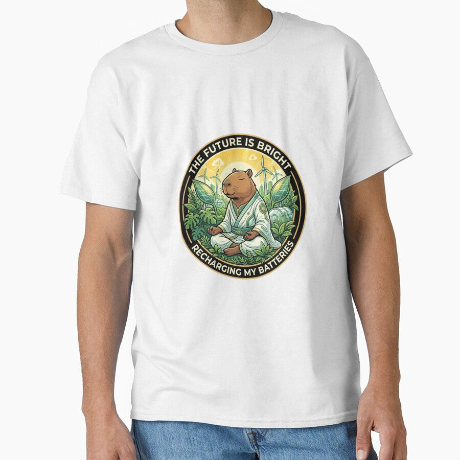 Solarpunk Capybara Future Optimist Zen Sustainability - Adult & Kids T-Shirts, Sweatshirts & Hoodies apparel design preview 1