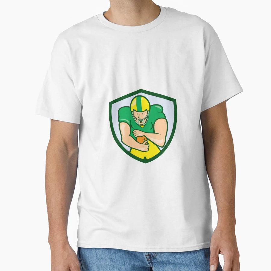 American Football Running Back Shield T-Shirt - Unique Graphic for Adults - T-Shirt, Sweatshirt, Hoodie