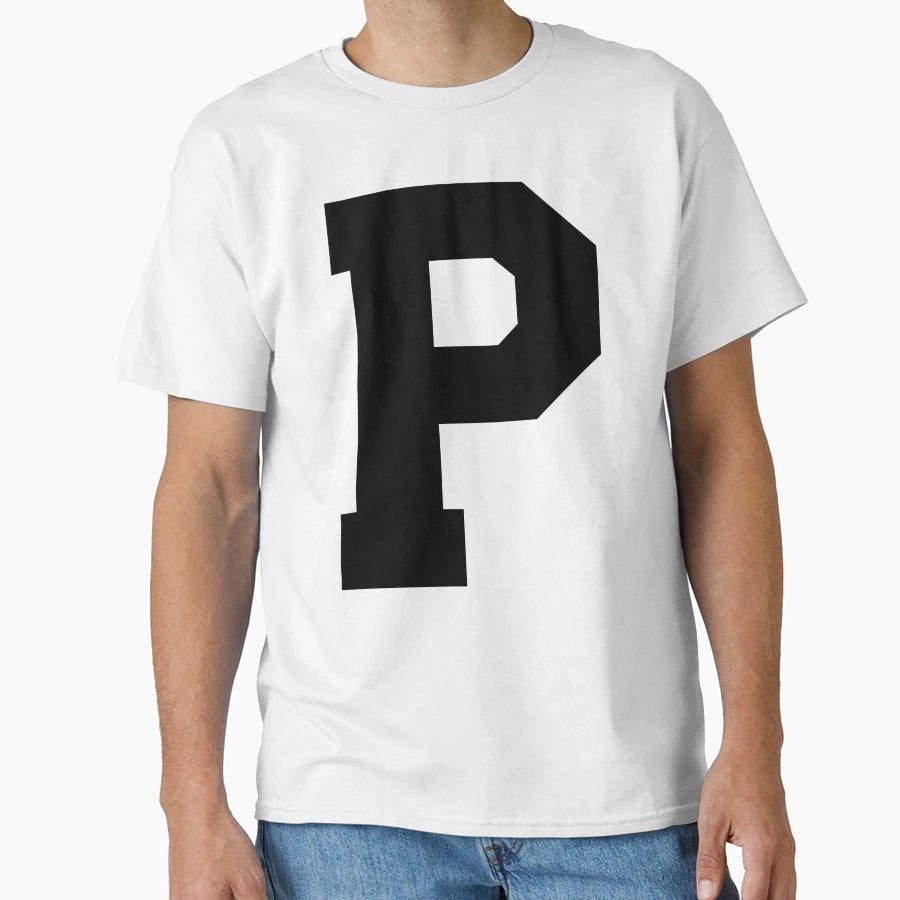 Alphabet Black P Sports Letter P T-Shirt - Fun Novelty Design Unisex - T-Shirt, Sweatshirt, Hoodie