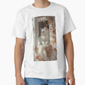 Elegant White Cat Resting by a Blooming Window - Adult & Kids T-Shirts, Sweatshirts & Hoodies apparel design preview 1