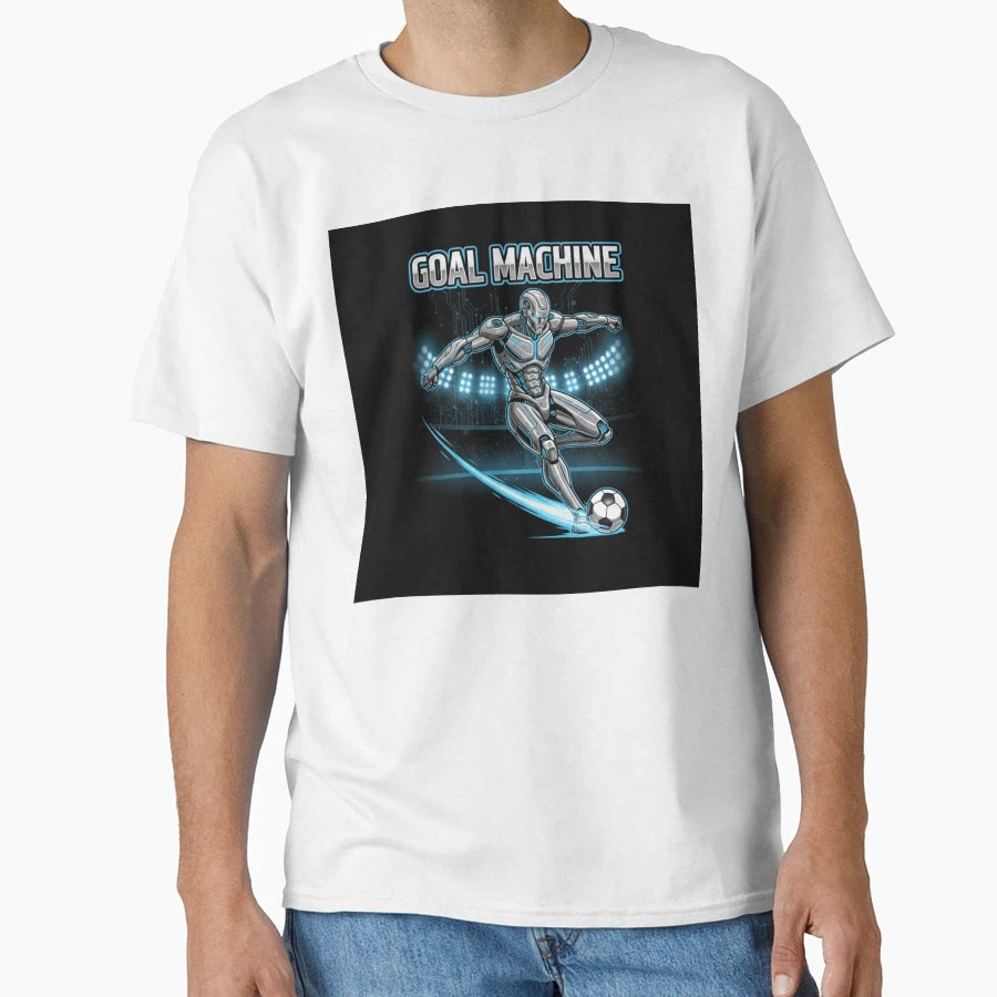 Goal Machine Futuristic Robot Football T-Shirt - Novelty Apparel Unisex - T-Shirt, Sweatshirt, Hoodie