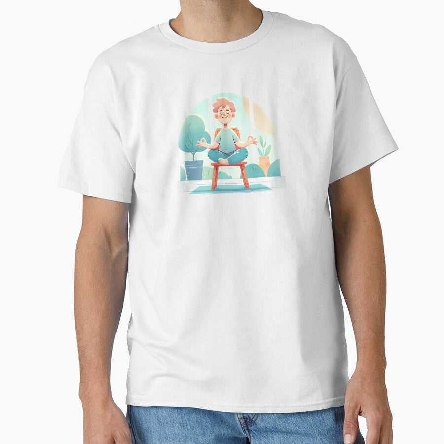 Chair Yoga Joy Funny Gifts by BadhbhArt - Adult & Kids T-Shirts, Sweatshirts & Hoodies apparel design preview 1