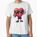 Valentines Day Heart Playing Football T-Shirt - Unique Graphic for Adults - T-Shirt, Sweatshirt, Hoodie