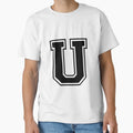 Letter U T-Shirt - Casual Everyday Wear Men Women - T-Shirt, Sweatshirt, Hoodie