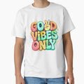 Good Vibes Only Anime Typography by afr-saad - Adult & Kids T-Shirts, Sweatshirts & Hoodies apparel design preview 1