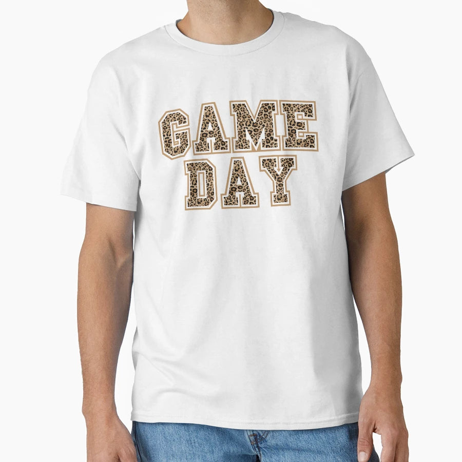 Game Day Beige Leopard T-Shirt - Unique Graphic Unisex - T-Shirt, Sweatshirt, Hoodie