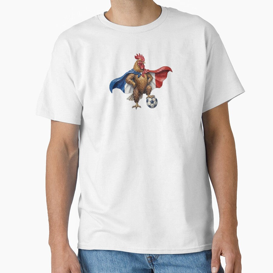 France Soccer Superhero Rooster Impasto Flag Art by - Adult & Kids T-Shirts, Sweatshirts & Hoodies apparel design preview 1