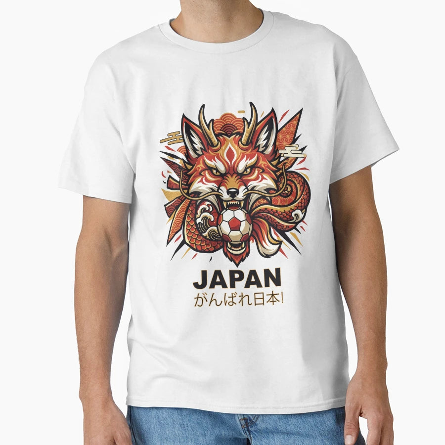 World Cup Japan Football Fox T-Shirt - Trendy Graphic for Adults - T-Shirt, Sweatshirt, Hoodie