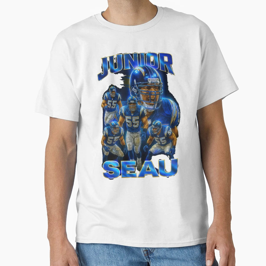 Junior Seau San Diego Chargers T-Shirt - Novelty Apparel for Adults - T-Shirt, Sweatshirt, Hoodie