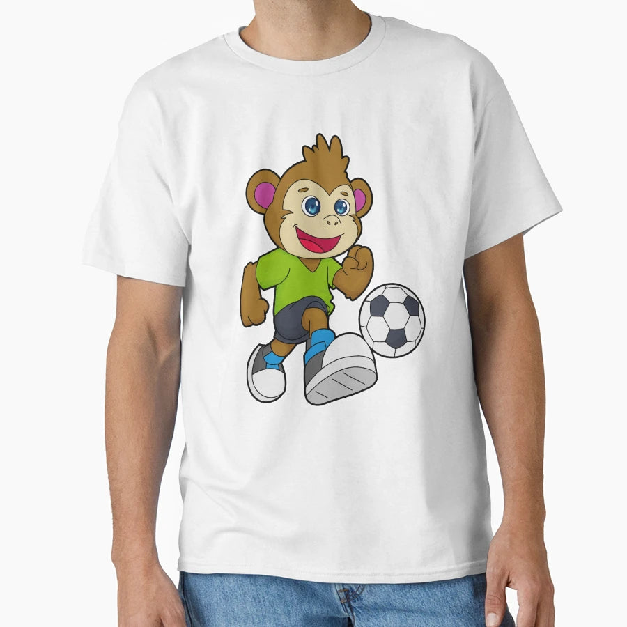 Monkey As Soccer Player Soccer T-Shirt - Fun Novelty Design Men Women - T-Shirt, Sweatshirt, Hoodie