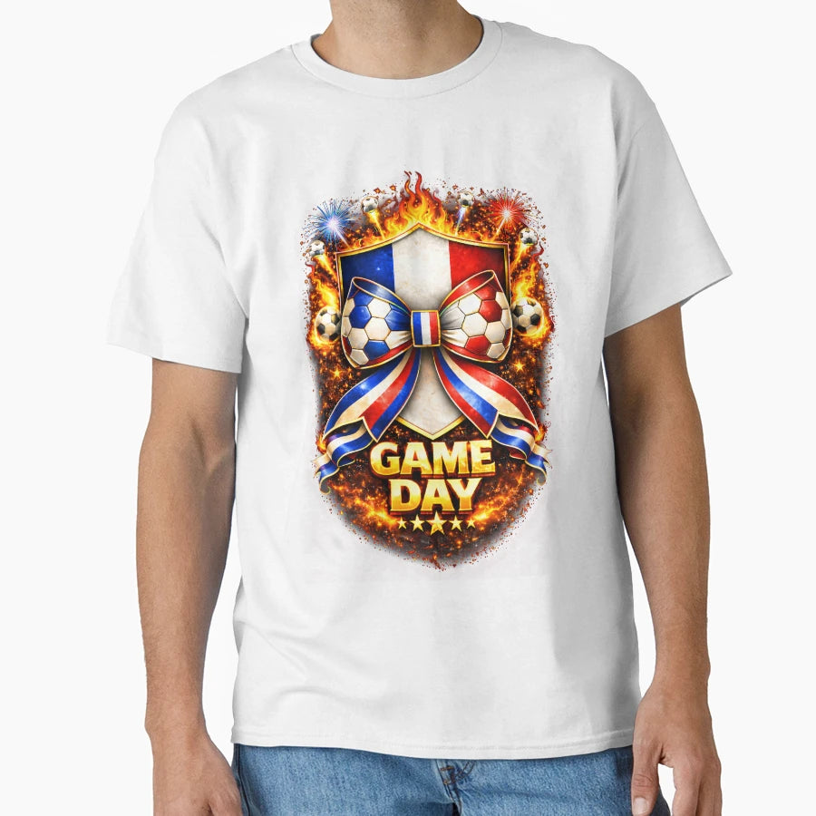 France Soccer Game Day Flaming T-Shirt - Custom Art Print Men Women - T-Shirt, Sweatshirt, Hoodie